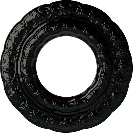 Ekena Millwork Lisbon Ceiling Medallion (Fits Canopies up to 7"), Hand-Painted Black Pearl, 15 3/8"OD x 7"ID x 1"P CM15LIBPS